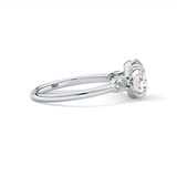 Round Three Stone Lab Grown Diamond Engagement Ring