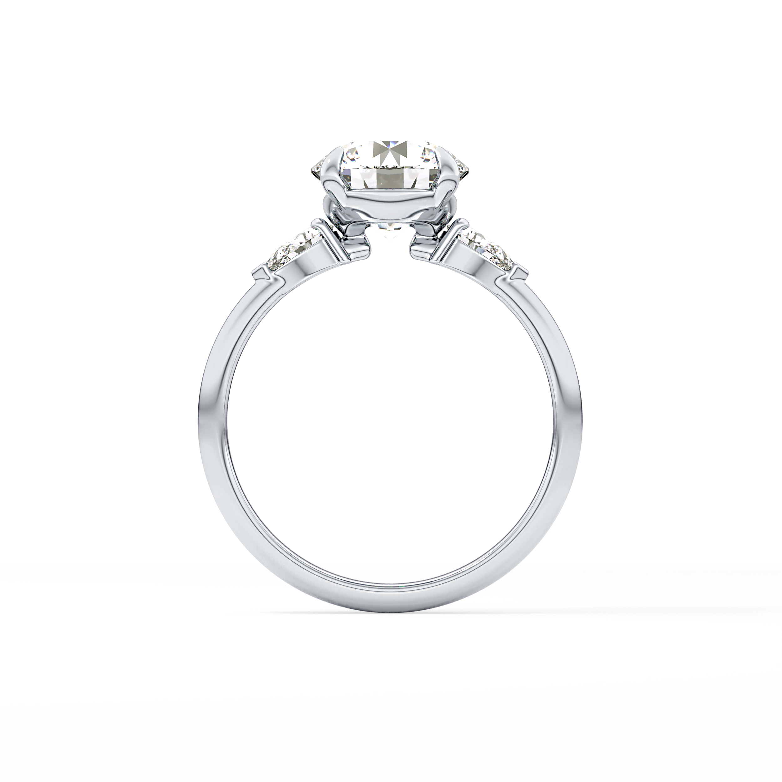 Round Three Stone Lab Grown Diamond Engagement Ring