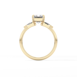 Emerald Three Stone Lab Grown Diamond Engagement Ring
