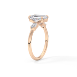 Emerald Three Stone Lab Grown Diamond Engagement Ring