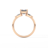 Emerald Three Stone Lab Grown Diamond Engagement Ring