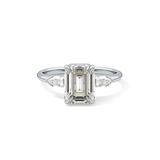 Emerald Three Stone Lab Grown Diamond Engagement Ring