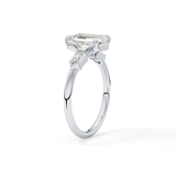 Emerald Three Stone Lab Grown Diamond Engagement Ring