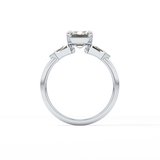 Emerald Three Stone Lab Grown Diamond Engagement Ring