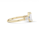 Emerald Three Stone Lab Grown Diamond Engagement Ring