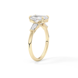 Emerald Three Stone Lab Grown Diamond Engagement Ring