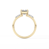 Emerald Three Stone Lab Grown Diamond Engagement Ring