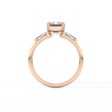 Emerald Three Stone Lab Grown Diamond Engagement Ring