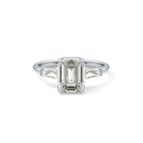 Emerald Three Stone Lab Grown Diamond Engagement Ring