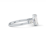 Emerald Three Stone Lab Grown Diamond Engagement Ring