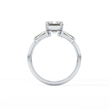 Emerald Three Stone Lab Grown Diamond Engagement Ring