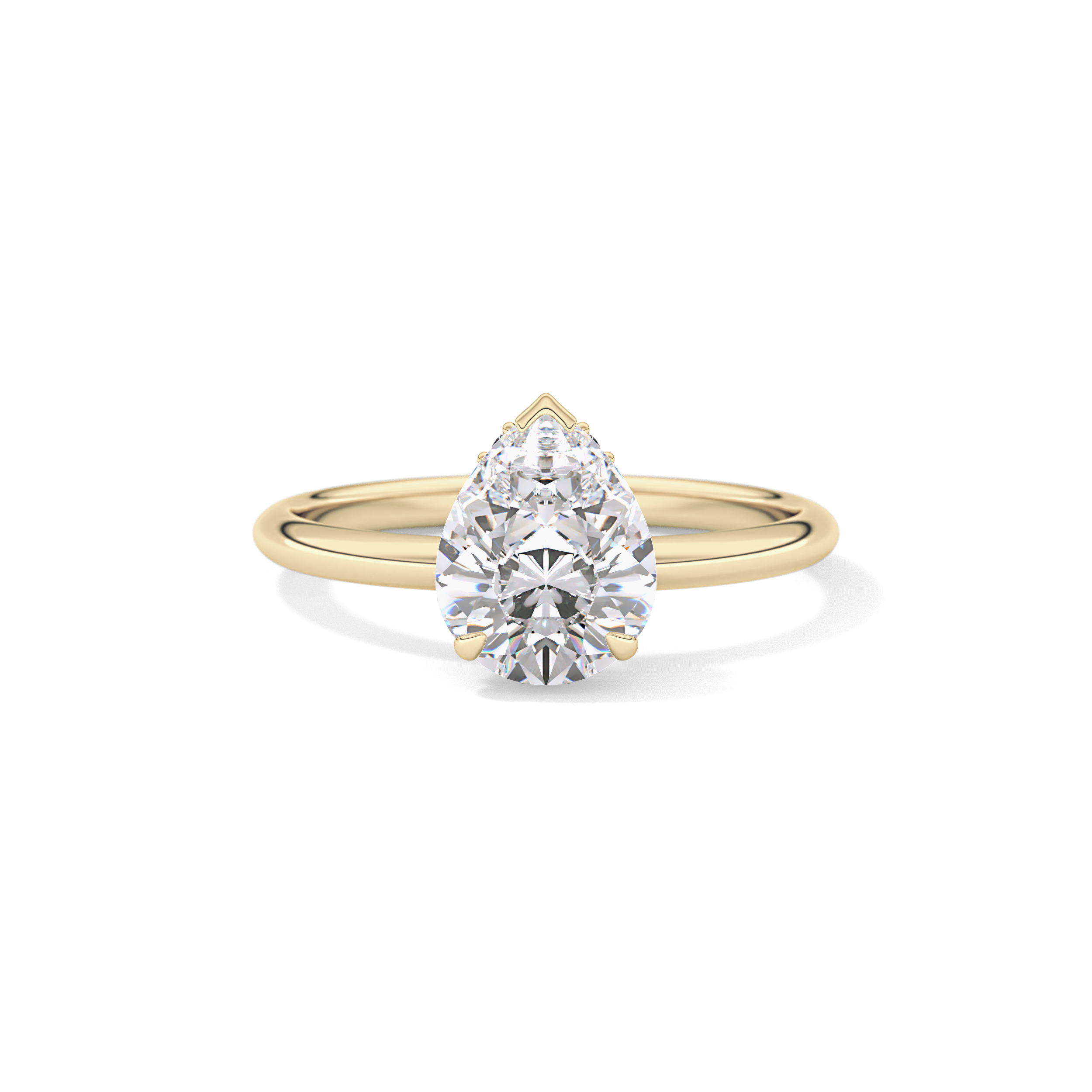 Pear Hidden Halo Lab Grown Diamond Engagement Ring