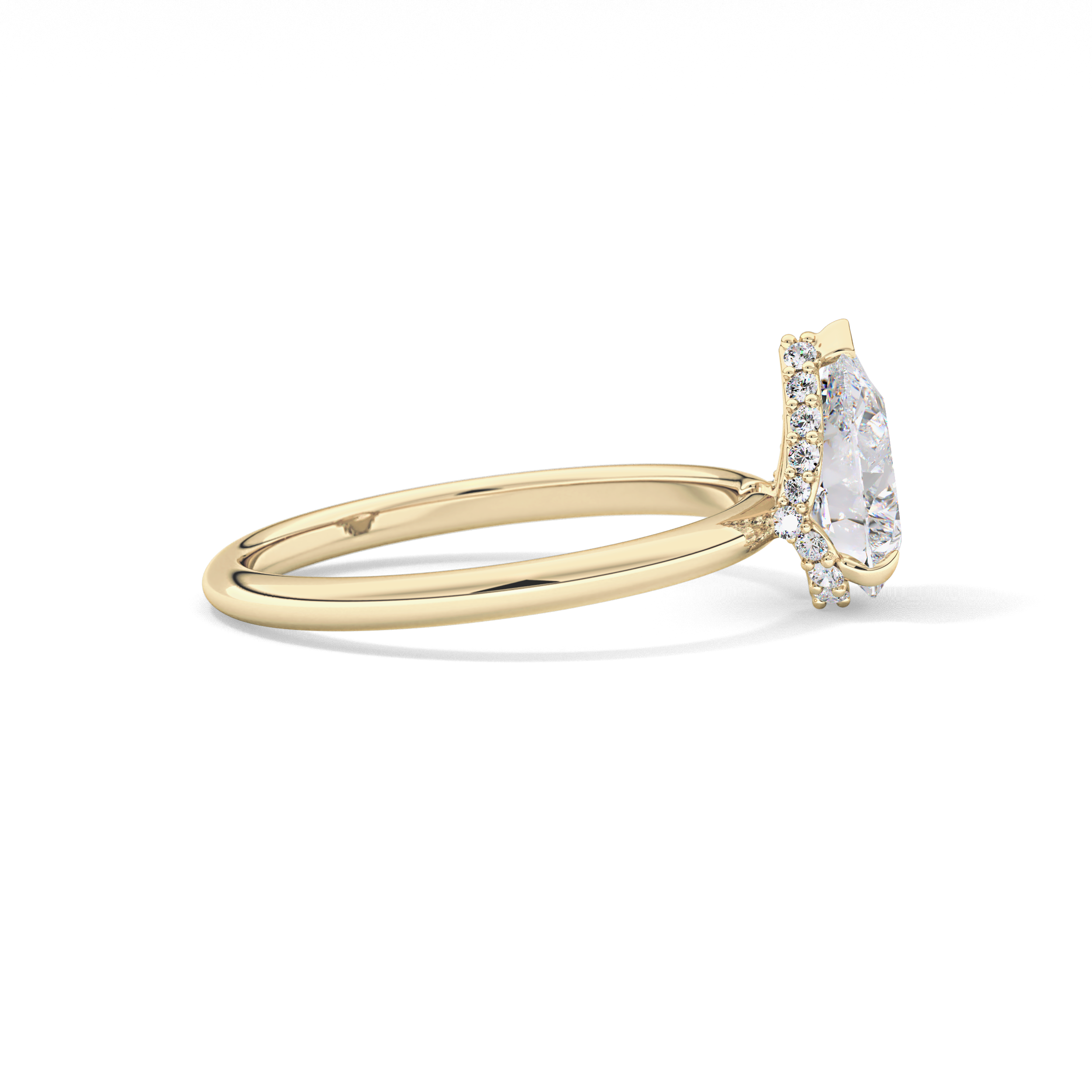 Pear Hidden Halo Lab Grown Diamond Engagement Ring