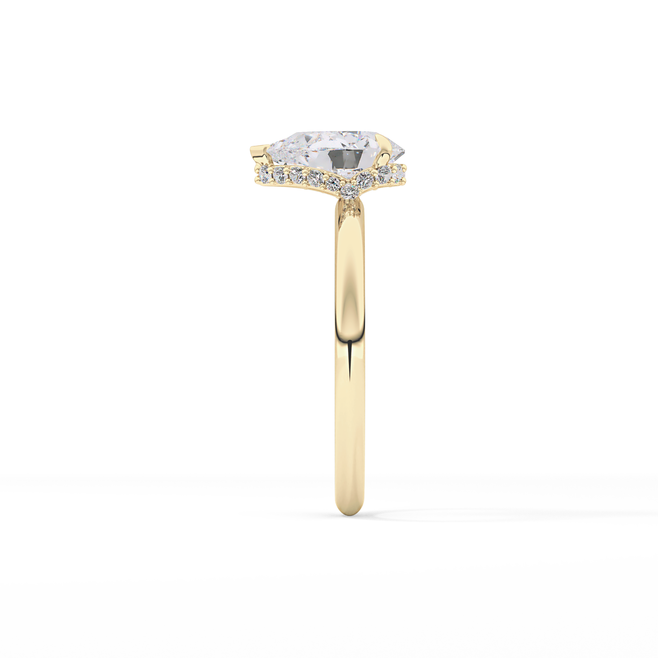 Pear Hidden Halo Lab Grown Diamond Engagement Ring