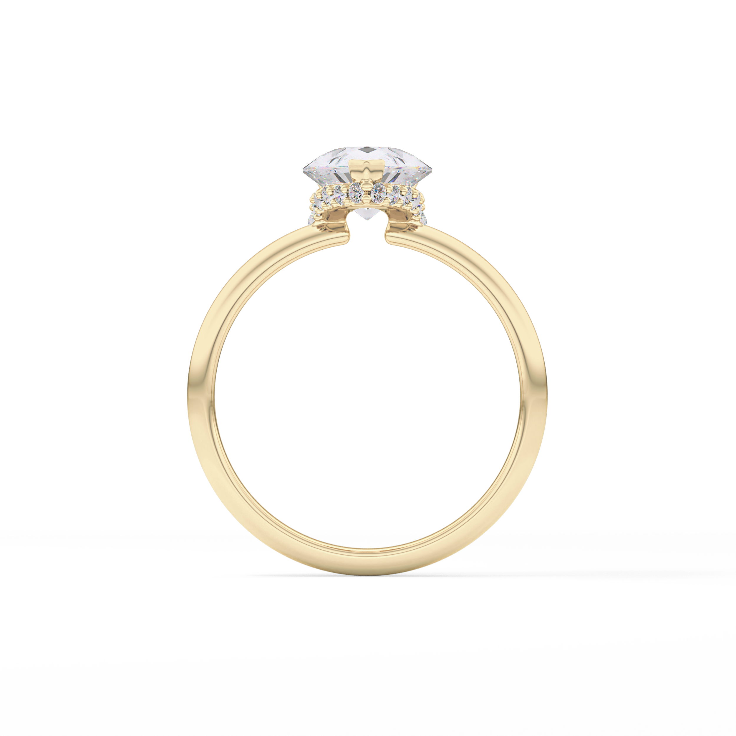Pear Hidden Halo Lab Grown Diamond Engagement Ring