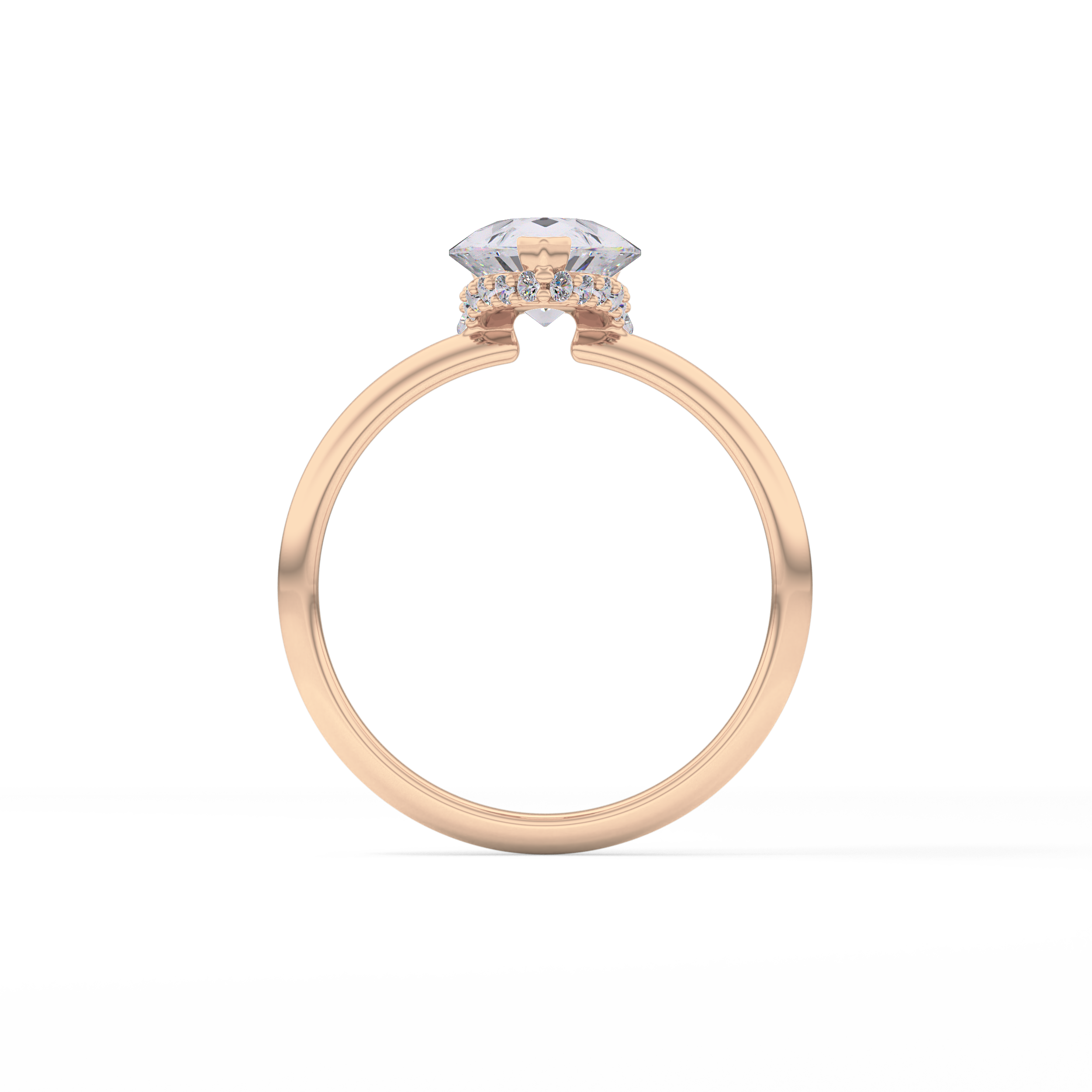 Pear Hidden Halo Lab Grown Diamond Engagement Ring