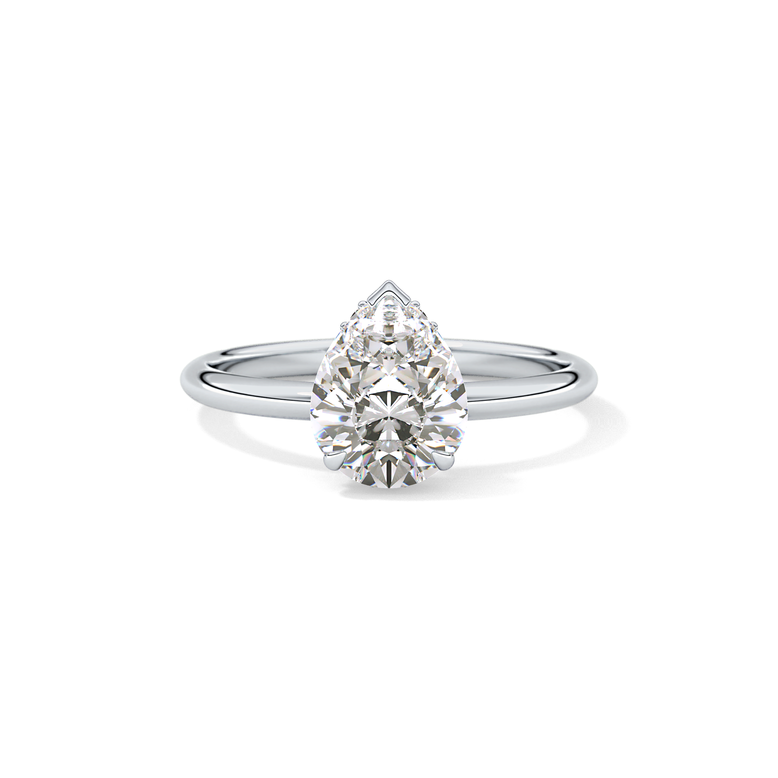 Pear Hidden Halo Lab Grown Diamond Engagement Ring
