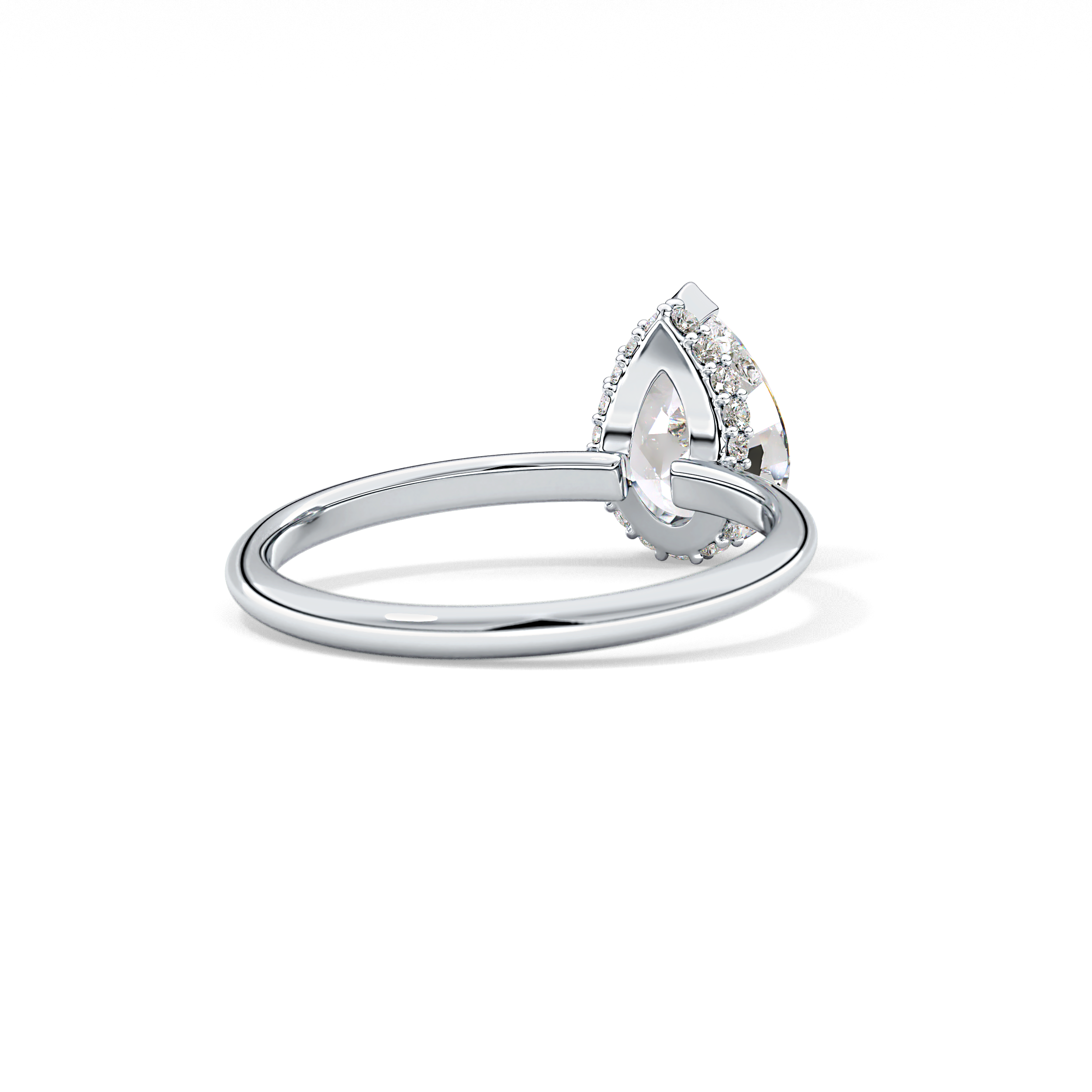 Pear Hidden Halo Lab Grown Diamond Engagement Ring