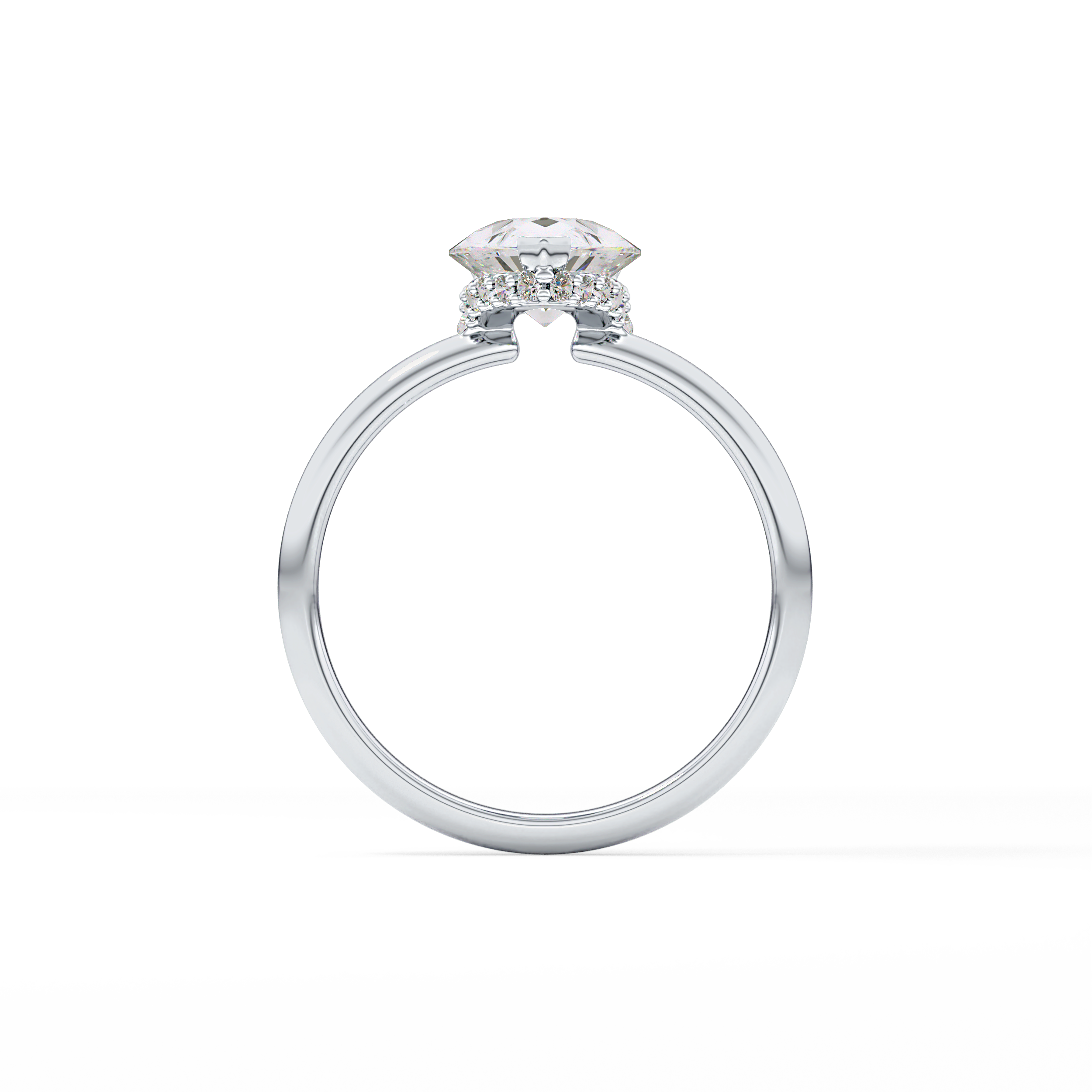 Pear Hidden Halo Lab Grown Diamond Engagement Ring