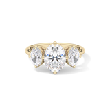 Oval Three Stone Lab Grown Diamond Engagement Ring