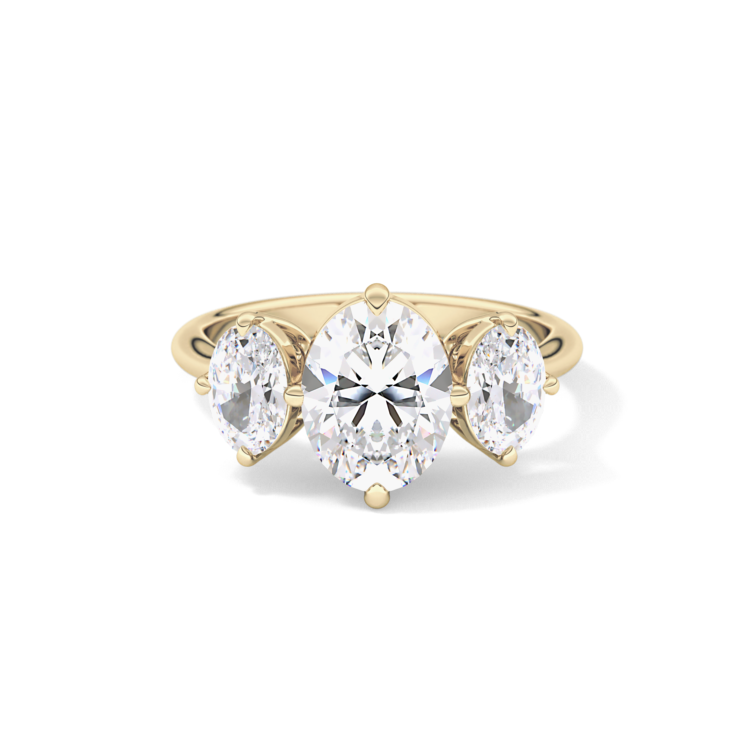 Oval Three Stone Lab Grown Diamond Engagement Ring