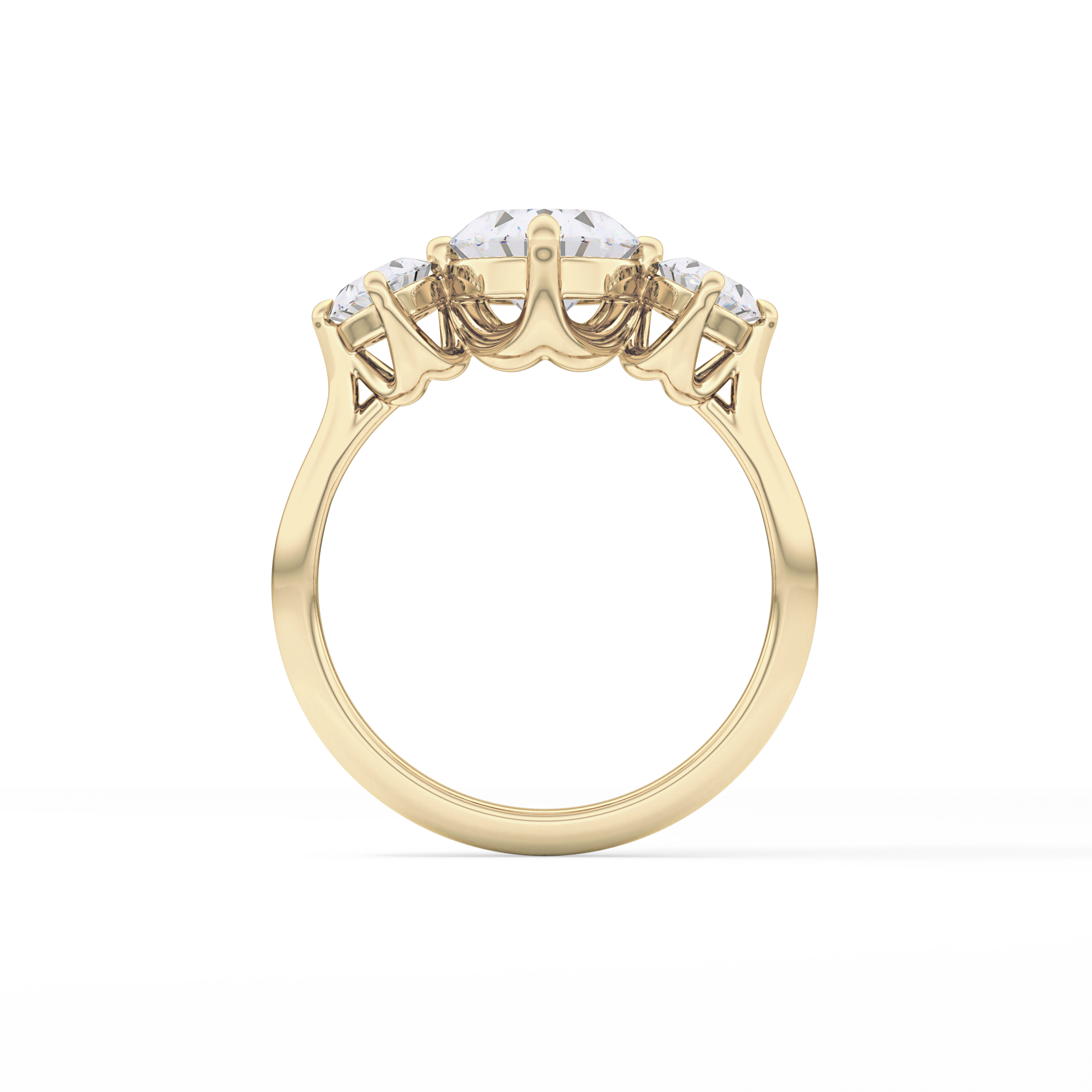 Oval Three Stone Lab Grown Diamond Engagement Ring