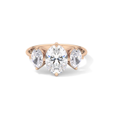 Oval Three Stone Lab Grown Diamond Engagement Ring
