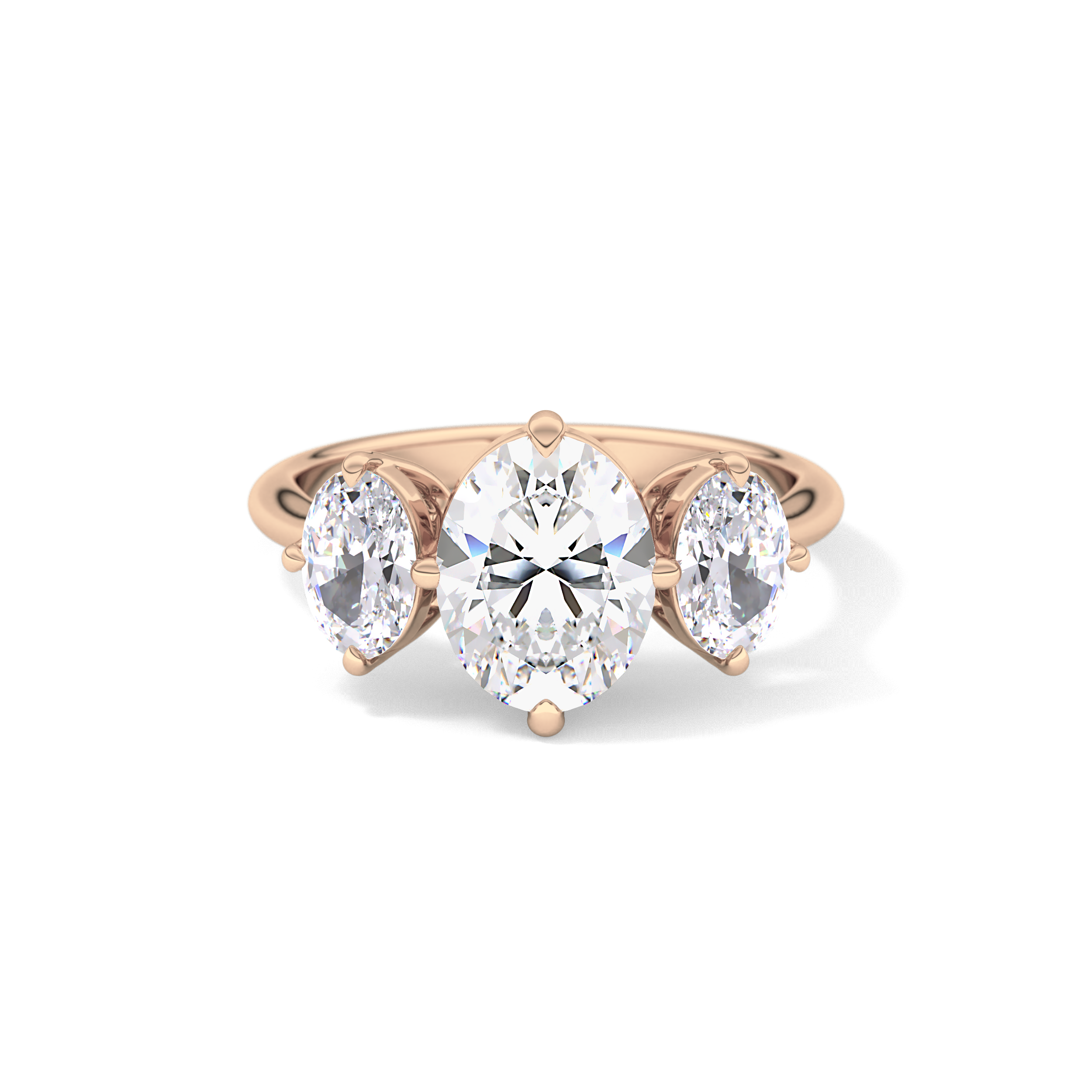 Oval Three Stone Lab Grown Diamond Engagement Ring