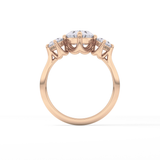 Oval Three Stone Lab Grown Diamond Engagement Ring