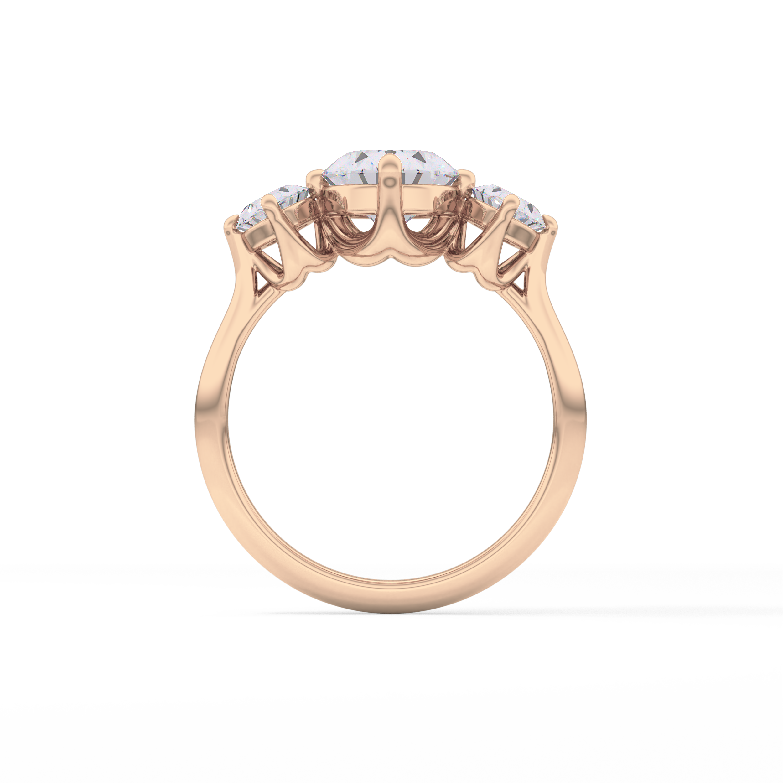 Oval Three Stone Lab Grown Diamond Engagement Ring