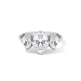Oval Three Stone Lab Grown Diamond Engagement Ring