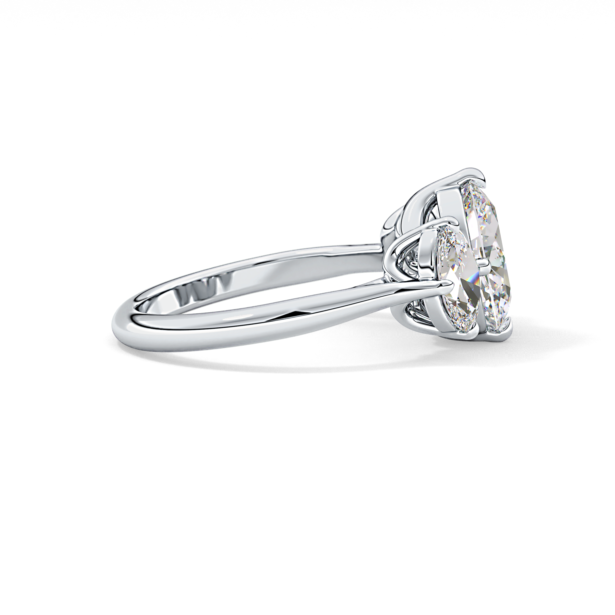 Oval Three Stone Lab Grown Diamond Engagement Ring