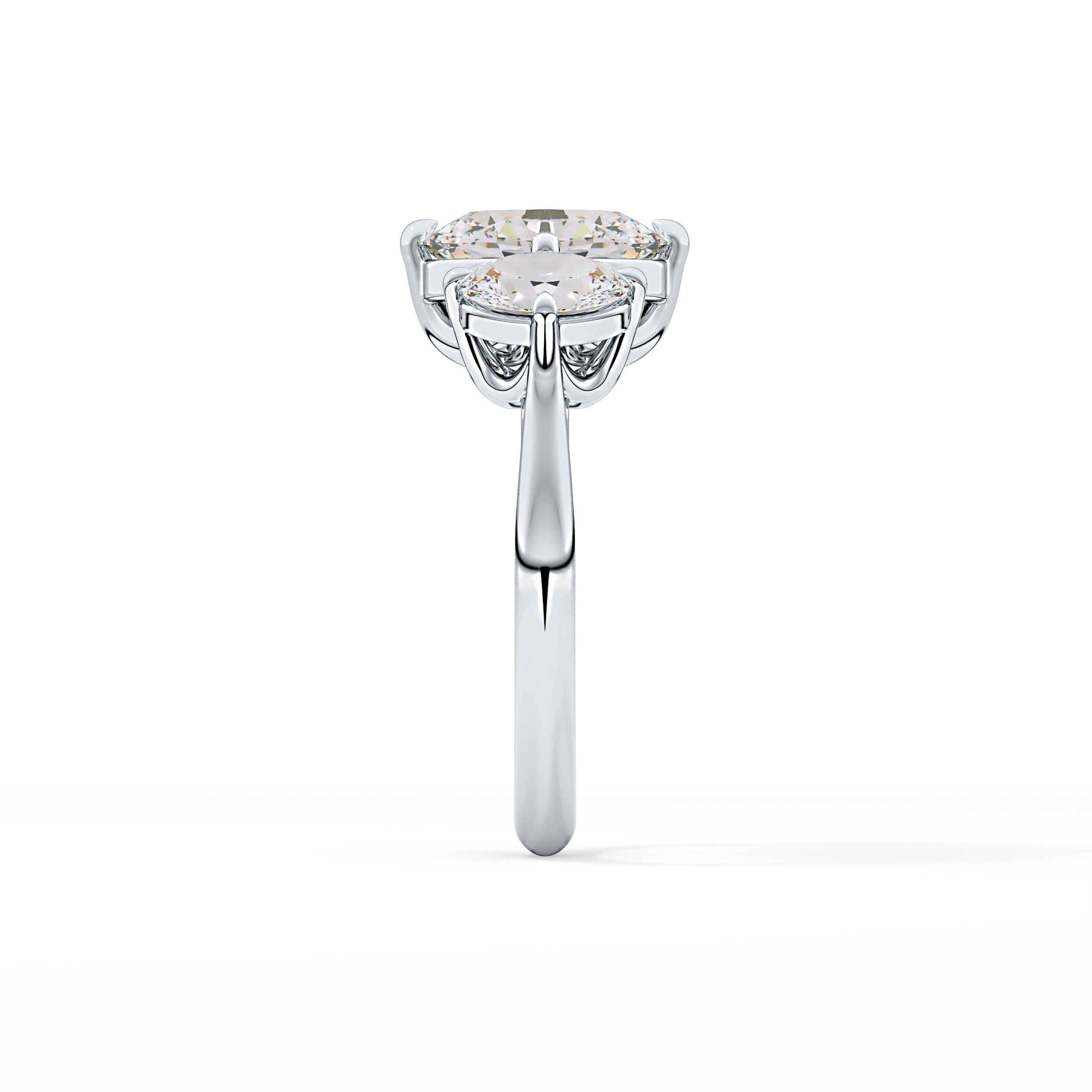 Oval Three Stone Lab Grown Diamond Engagement Ring