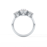 Oval Three Stone Lab Grown Diamond Engagement Ring