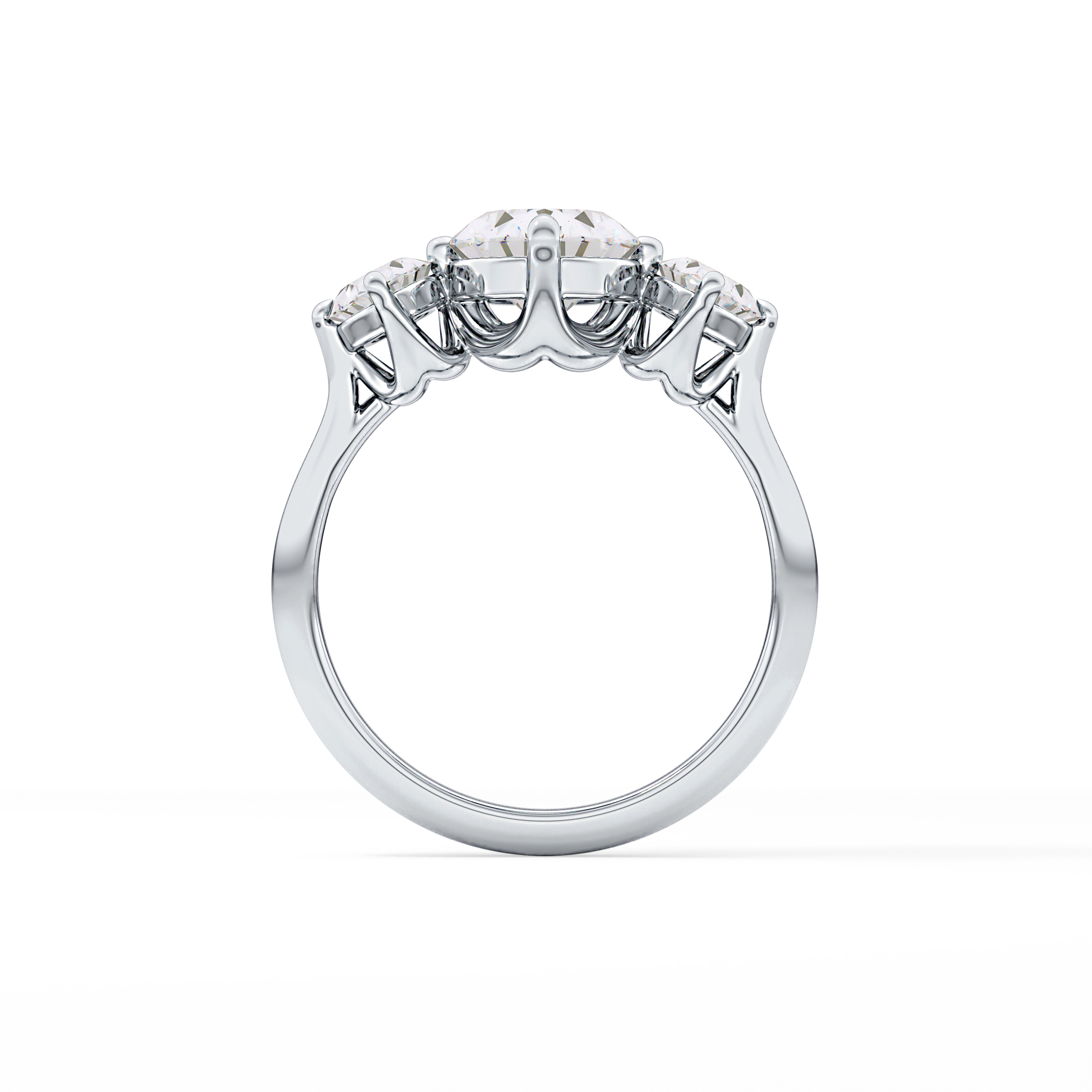 Oval Three Stone Lab Grown Diamond Engagement Ring