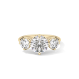 Round Three Stone Lab Grown Diamond Engagement Ring