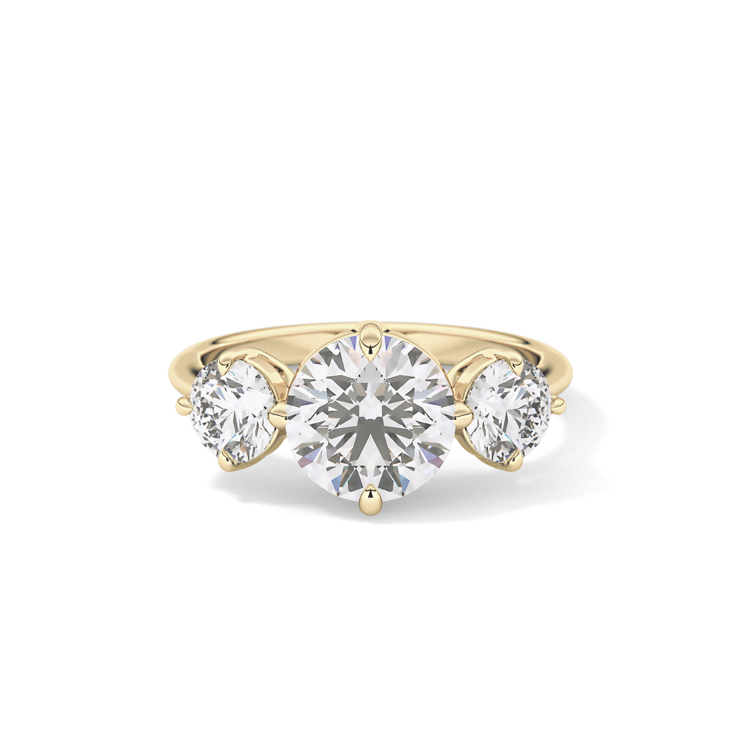 Round Three Stone Lab Grown Diamond Engagement Ring