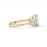 Round Three Stone Lab Grown Diamond Engagement Ring