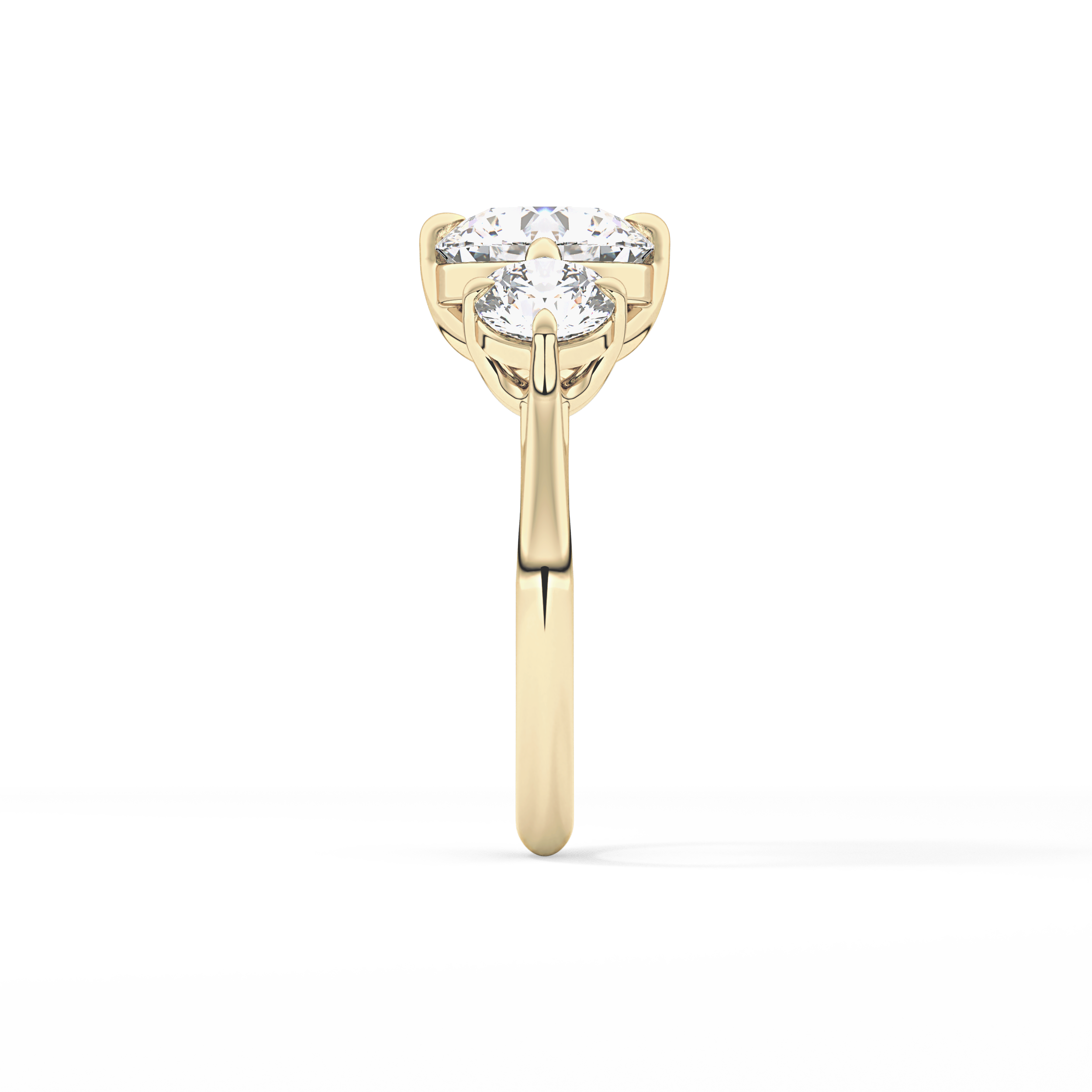 Round Three Stone Lab Grown Diamond Engagement Ring