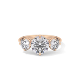 Round Three Stone Lab Grown Diamond Engagement Ring