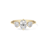 Cushion Three Stone Lab Grown Diamond Engagement Ring
