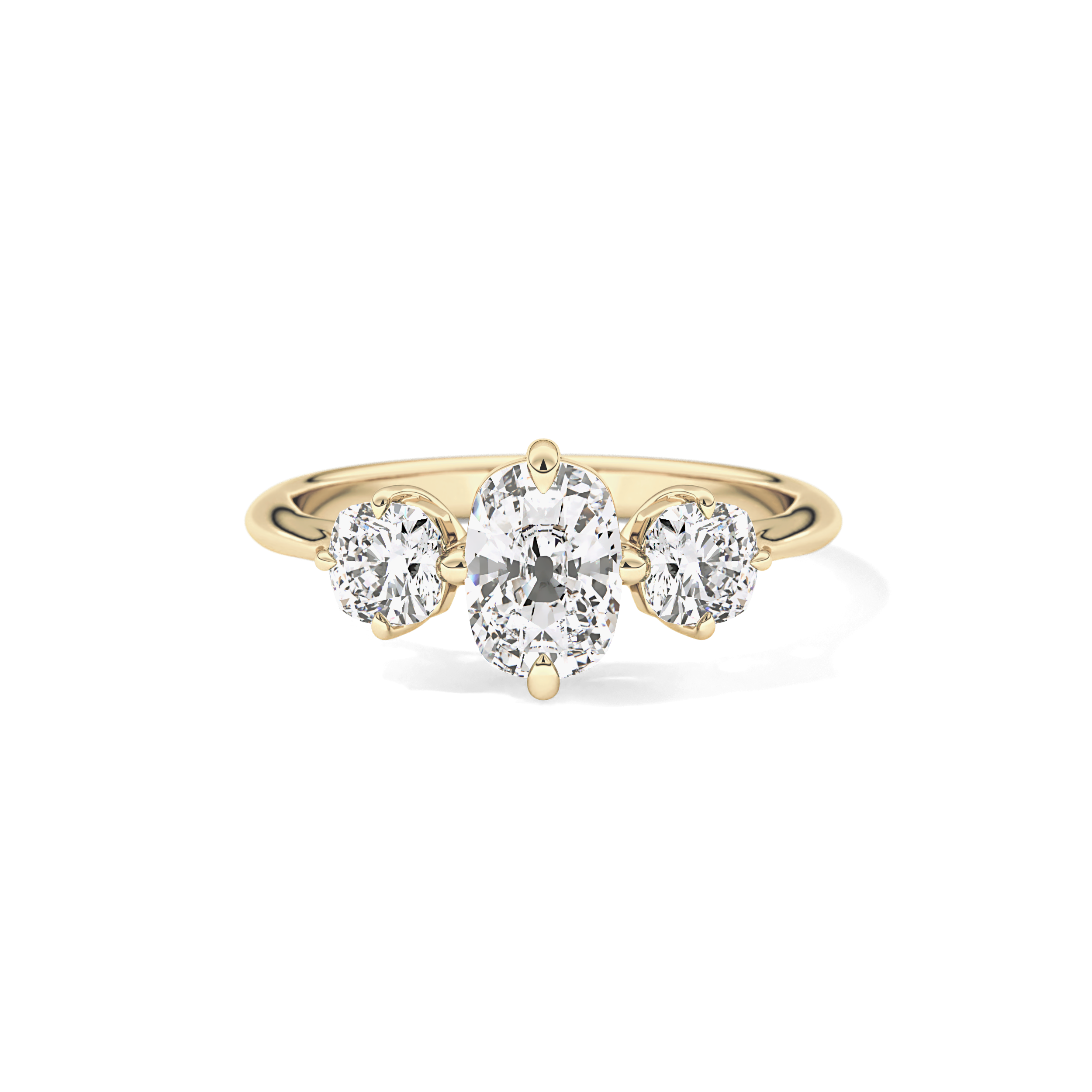 Cushion Three Stone Lab Grown Diamond Engagement Ring