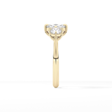 Cushion Three Stone Lab Grown Diamond Engagement Ring