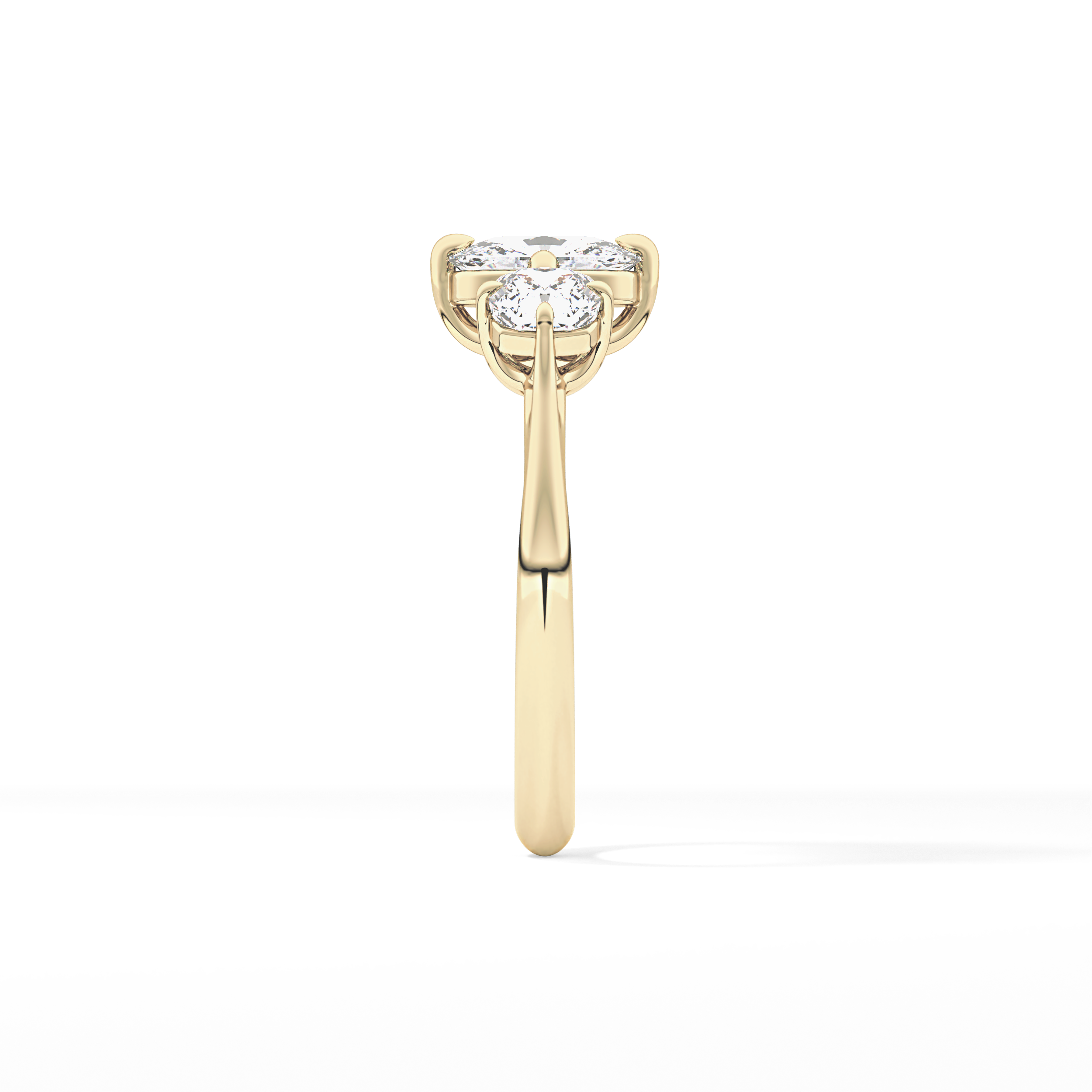 Cushion Three Stone Lab Grown Diamond Engagement Ring
