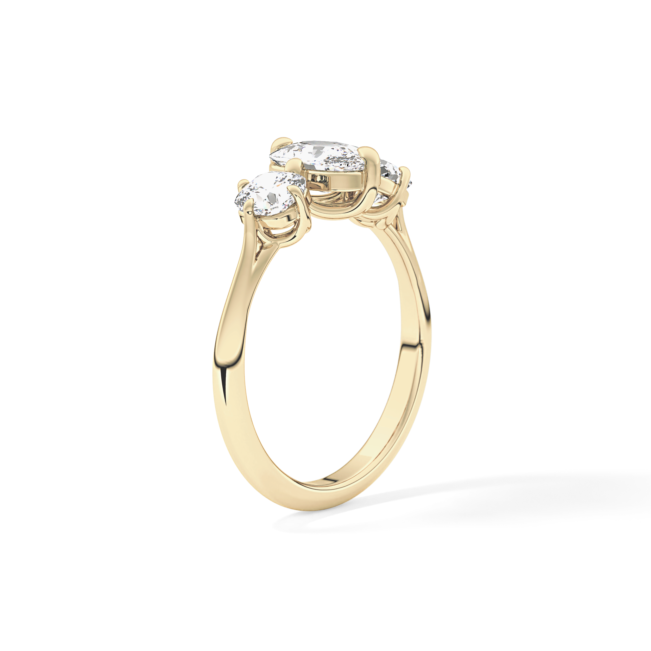 Cushion Three Stone Lab Grown Diamond Engagement Ring