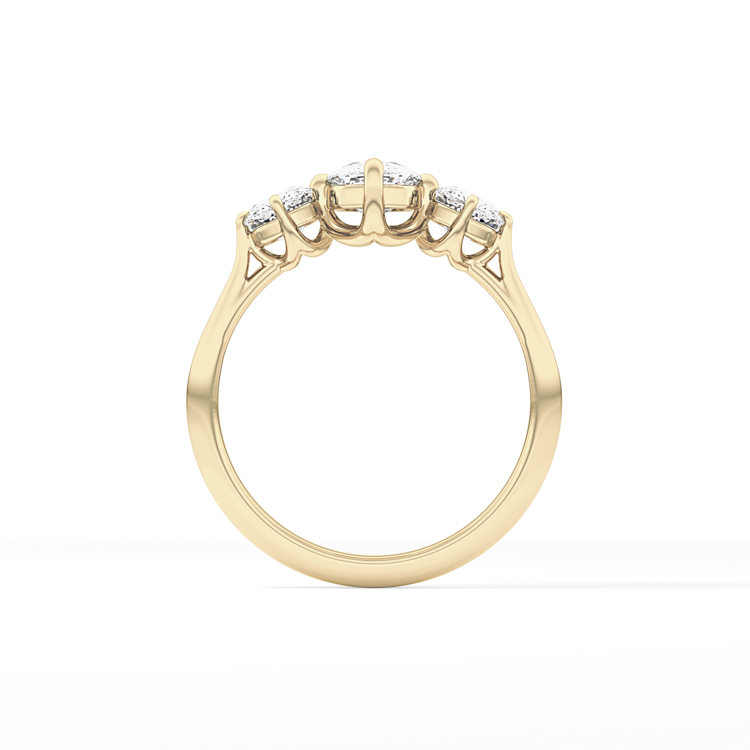 Cushion Three Stone Lab Grown Diamond Engagement Ring