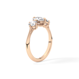 Cushion Three Stone Lab Grown Diamond Engagement Ring
