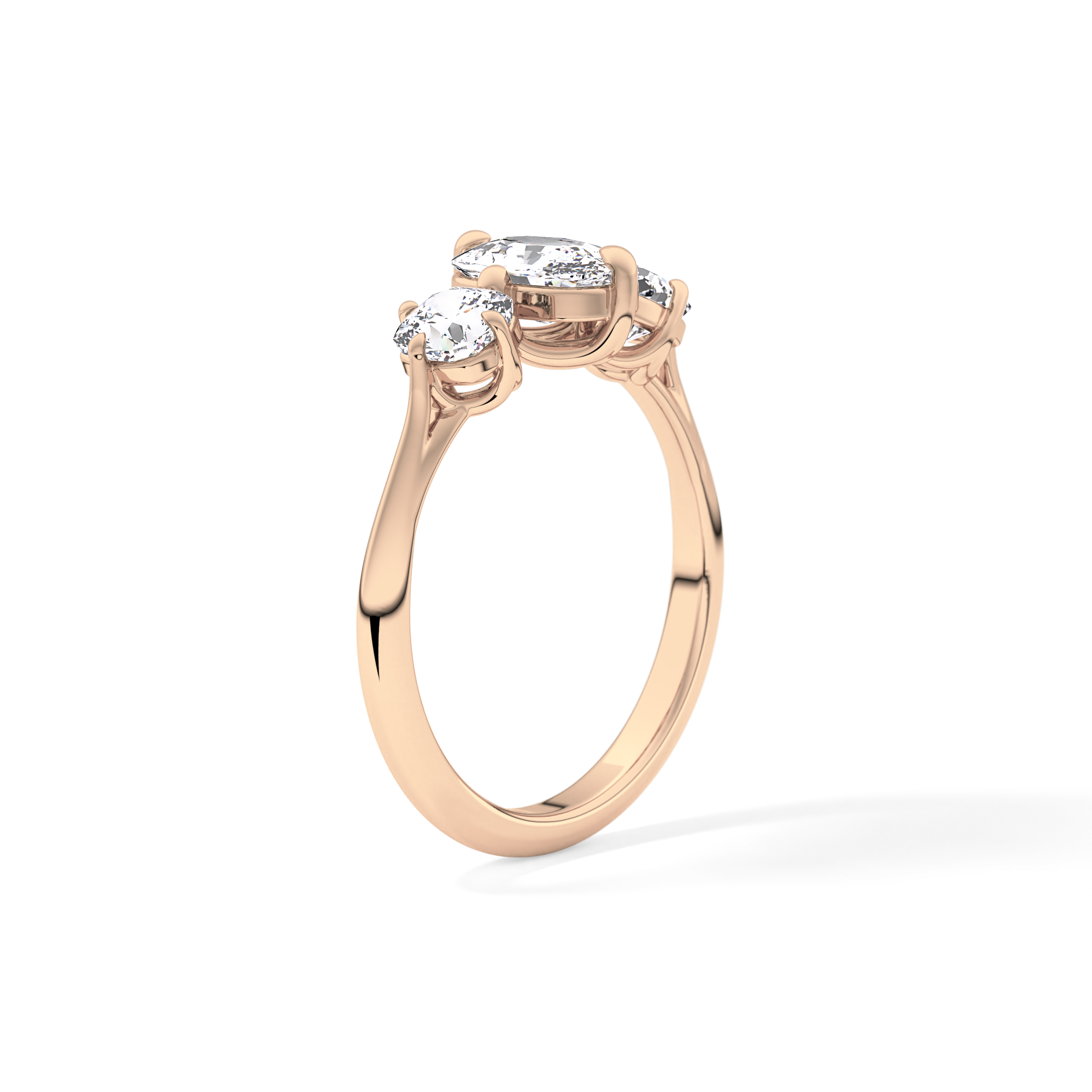 Cushion Three Stone Lab Grown Diamond Engagement Ring