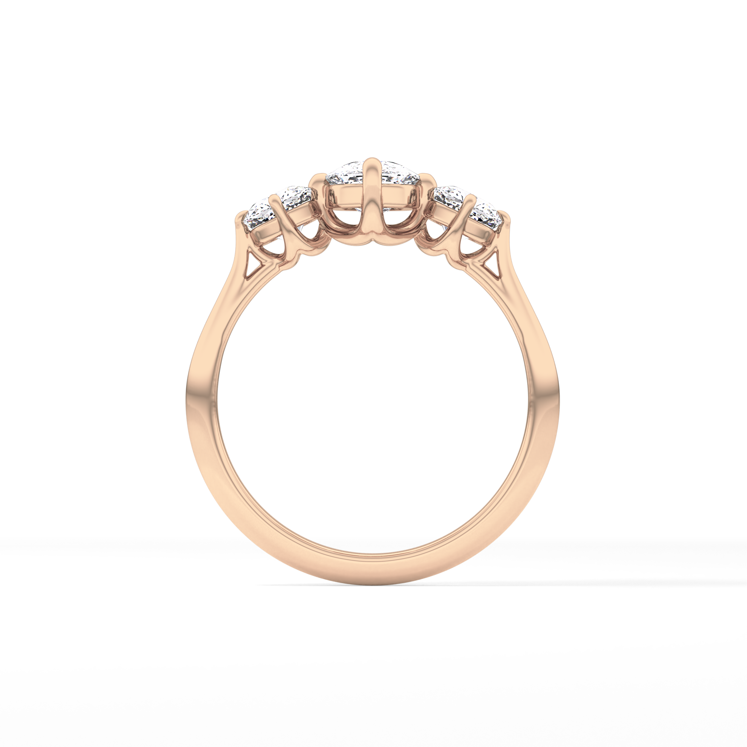 Cushion Three Stone Lab Grown Diamond Engagement Ring