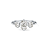 Cushion Three Stone Lab Grown Diamond Engagement Ring